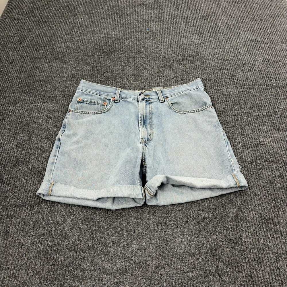 Levis Shorts Mens 34 Blue Cotton Relaxed Fit 550 Denim Cut Off Casual Retro